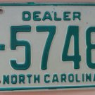 1981 North Carolina dealer license plate ID 57482