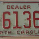 1979 North Carolina dealer license plate V 61364