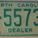 1978 North Carolina dealer license plate V 55734