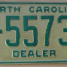 1978 North Carolina dealer license plate V 55733