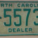 1978 North Carolina dealer license plate V 55730