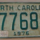 1976 North Carolina dealer license plate 57768
