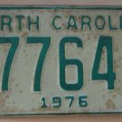 1976 North Carolina dealer license plate 57764