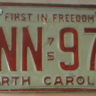 1975 North Carolina license plate CNN 975 with May 1982 stickers