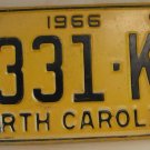 1966 North Carolina license plate 9331 KD