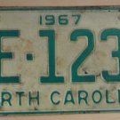 1967 North Carolina license plate AE 1236