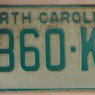 1969 North Carolina license plate 7860 KT