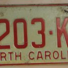 1970 North Carolina license plate 8203 KW