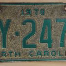 1978 North Carolina license plate JY 2471 with August 1985 stickers