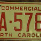 1981 North Carolina commercial license plate AA 5782