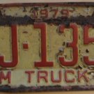 1979 North Carolina farm truck license plate FJ 1355