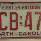 1975 North Carolina license plate NCB 470 with May 1983 stickers
