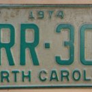 1974 North Carolina license plate CRR 302