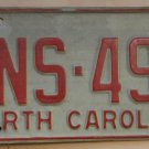 1973 North Carolina license plate HNS 495
