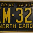 1961 North Carolina license plate KM 326