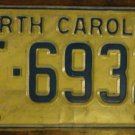 1972 North Carolina license plate F 6932