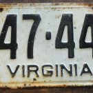 1951 Virginia license plate 547 444