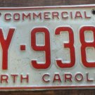1991 North Carolina commercial license plate AY 9384