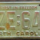 1975 North Carolina license plate AZE 642 with May 1982 stickers