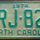 1974 North Carolina license plate ERJ 828