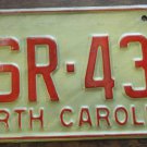 1973 North Carolina license plate DSR 430