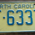 1972 North Carolina license plate F 6337