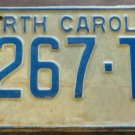 1972 North Carolina license plate 4267 TV