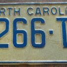 1972 North Carolina license plate 4266 TV