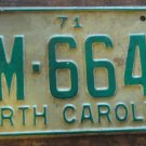1971 North Carolina license plate RM 6642