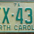 1971 North Carolina license plate EX 434