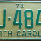 1971 North Carolina license plate DJ 4845