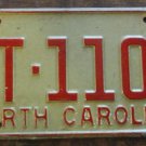 1970 North Carolina license plate ZT 1101