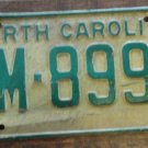 1969 North Carolina license plate ZM 8995