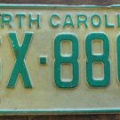 1969 North Carolina license plate SX 880