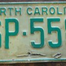 1969 North Carolina license plate SP 558