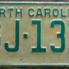 1969 North Carolina license plate SJ 131