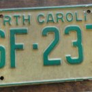 1969 North Carolina license plate SF 237