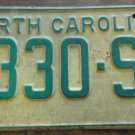 1969 North Carolina license plate 5330 ST