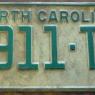 1969 North Carolina license plate 3911 TM