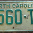 1969 North Carolina license plate 3560 TM