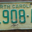 1969 North Carolina license plate 1908 A