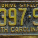1959 North Carolina passenger truck license plate 8397 SV