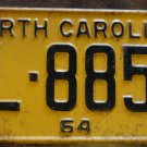 1964 North Carolina license plate CL 8853