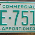 1986 North Carolina commercial apportioned license plate LE 7519
