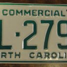 NOS 1988 North Carolina commercial license plate BL 2799