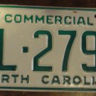 NOS 1988 North Carolina commercial license plate BL 2790