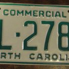 NOS 1988 North Carolina commercial license plate BL 2789