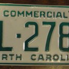 NOS 1988 North Carolina commercial license plate BL 2788