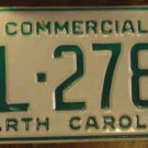 NOS 1988 North Carolina commercial license plate BL 2787