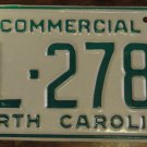 NOS 1988 North Carolina commercial license plate BL 2786
